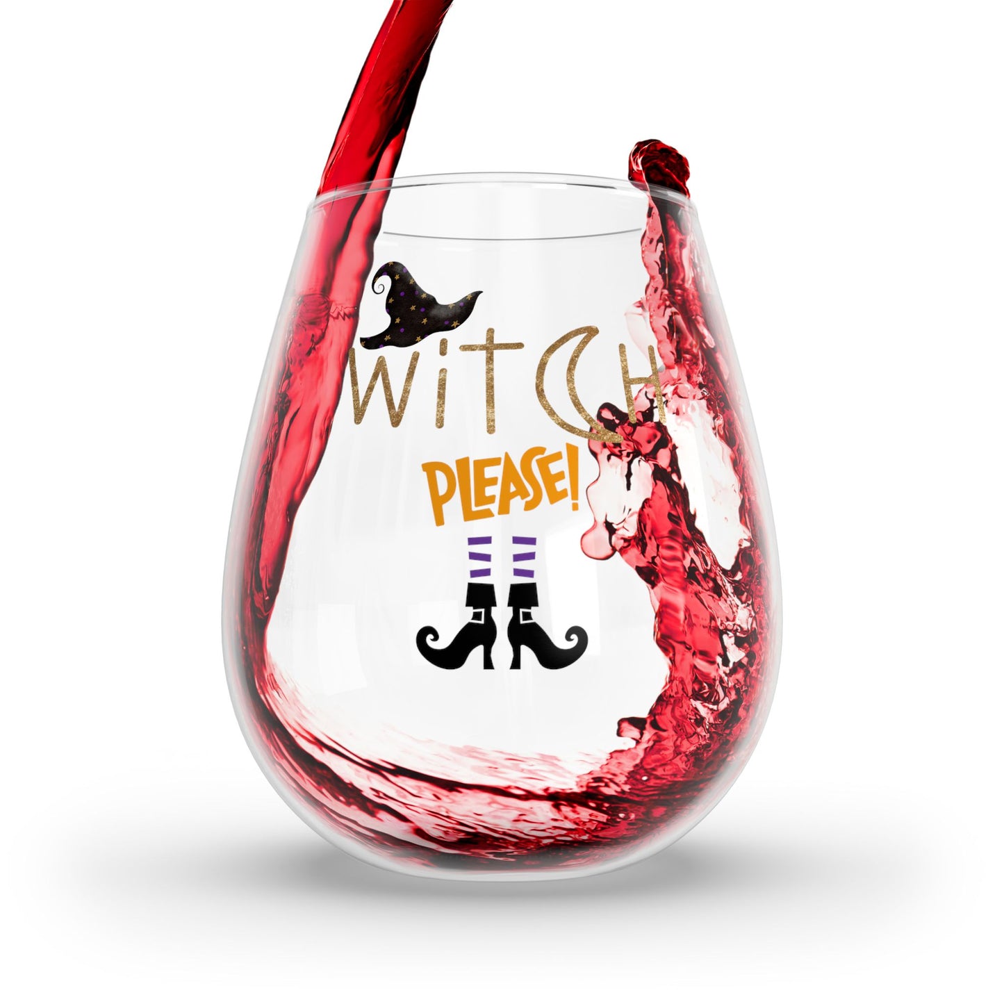 Witch Please Stemless Wine Glass