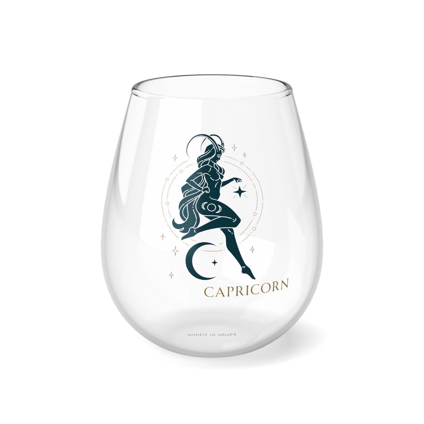 Capricorn Sexy Femme Zodiac Stemless Wine Glass