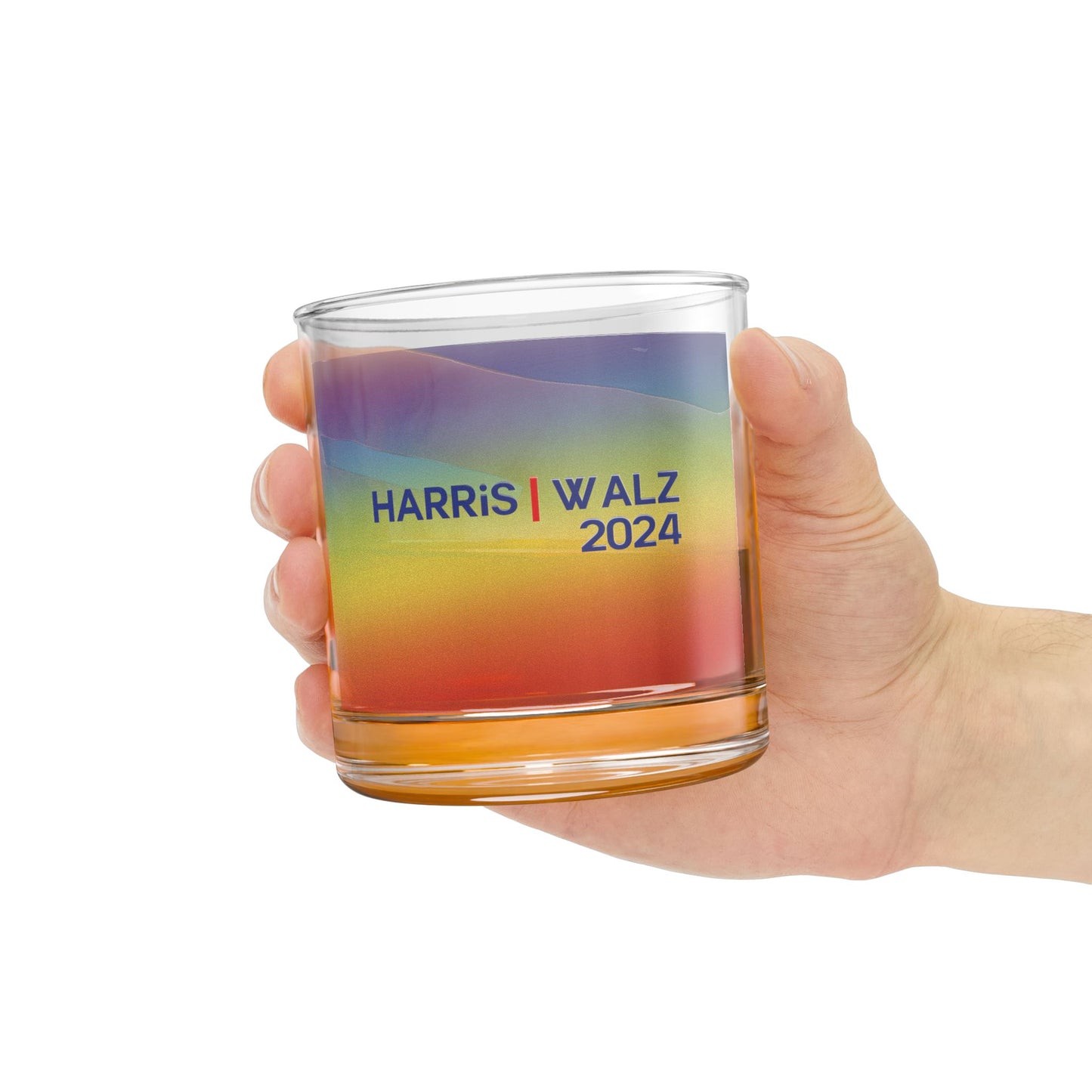 Rainbow Harris/Walz 2024 Rocks Glass, 10oz