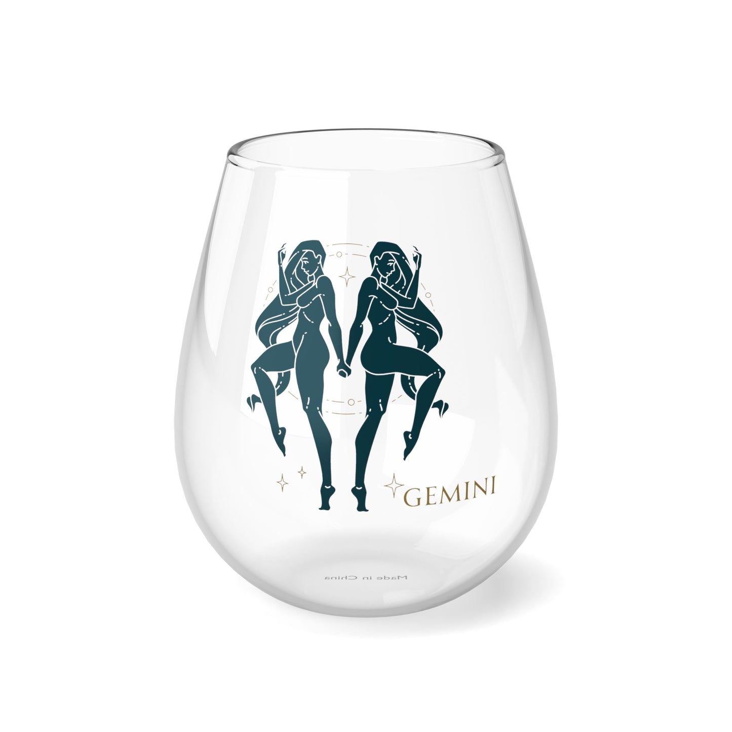 Gemini Sexy Femme Zodiac  Stemless Wine Glass