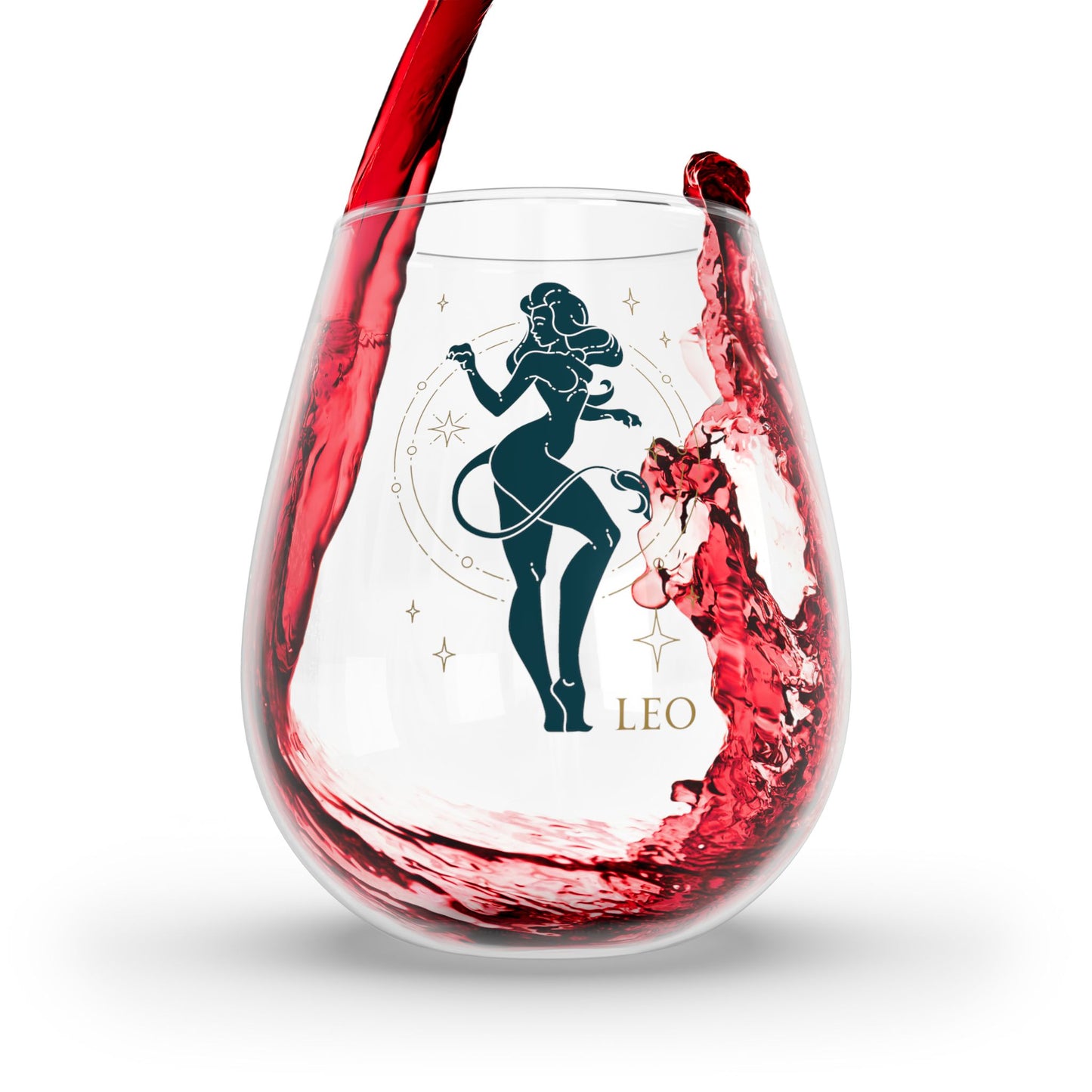 Leo Sexy Femme Zodiac Stemless Wine Glass