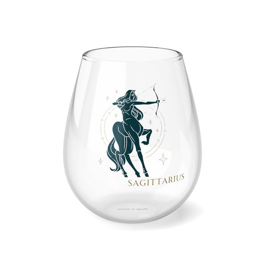 Sagittarius Sexy Femme Zodiac Stemless Wine Glass