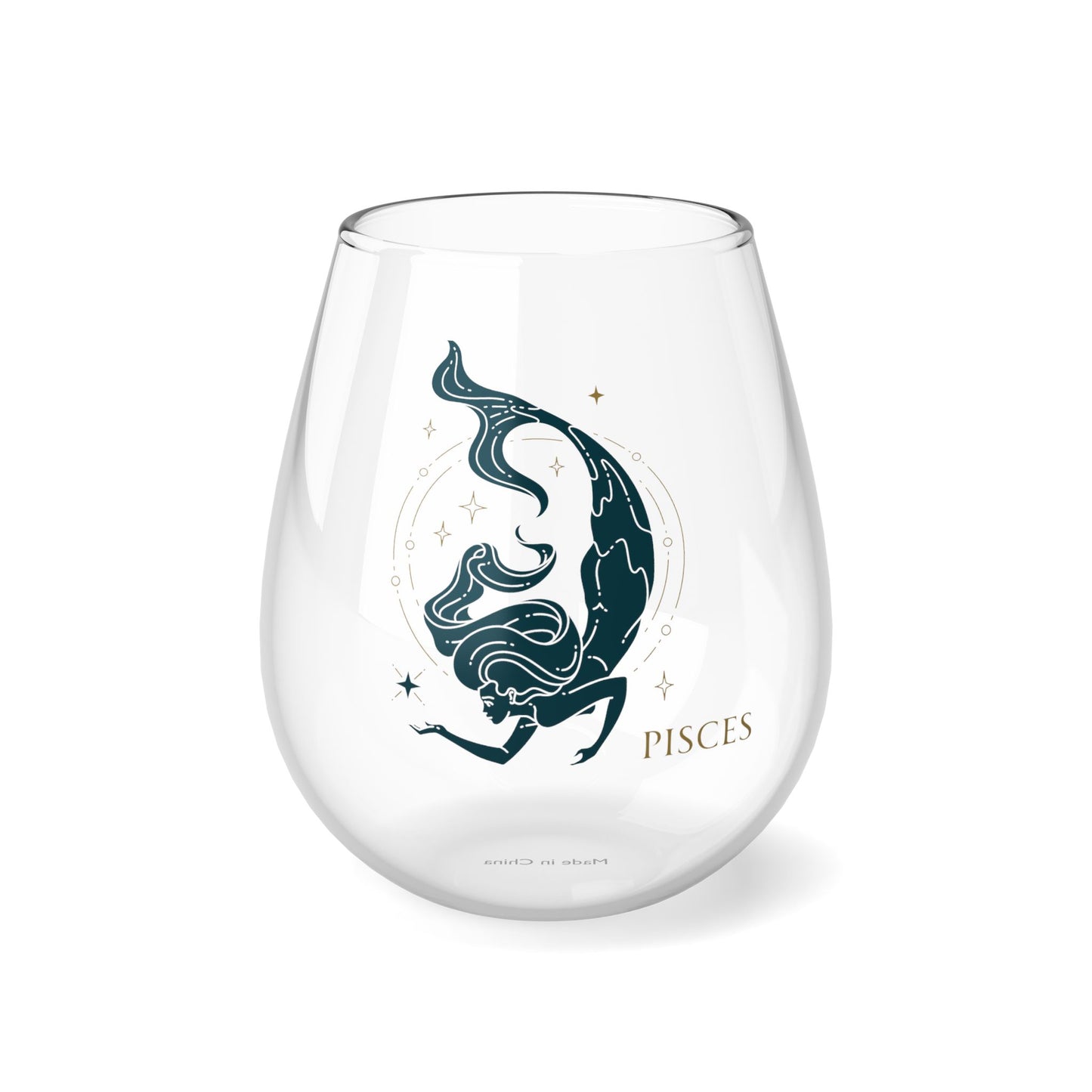 Pisces Sexy Femme Zodiac Stemless Wine Glass