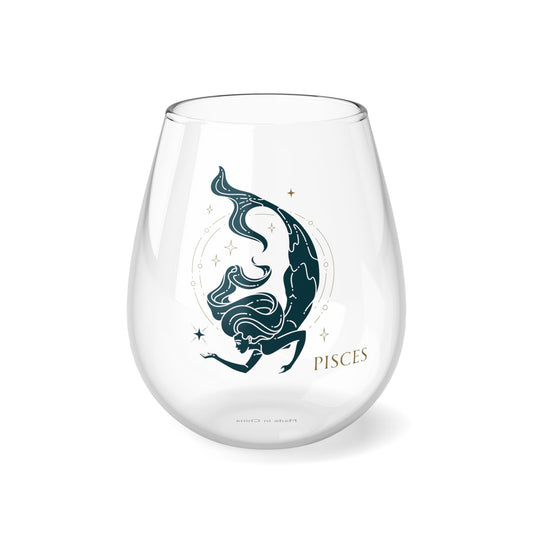 Pisces Sexy Femme Zodiac Stemless Wine Glass