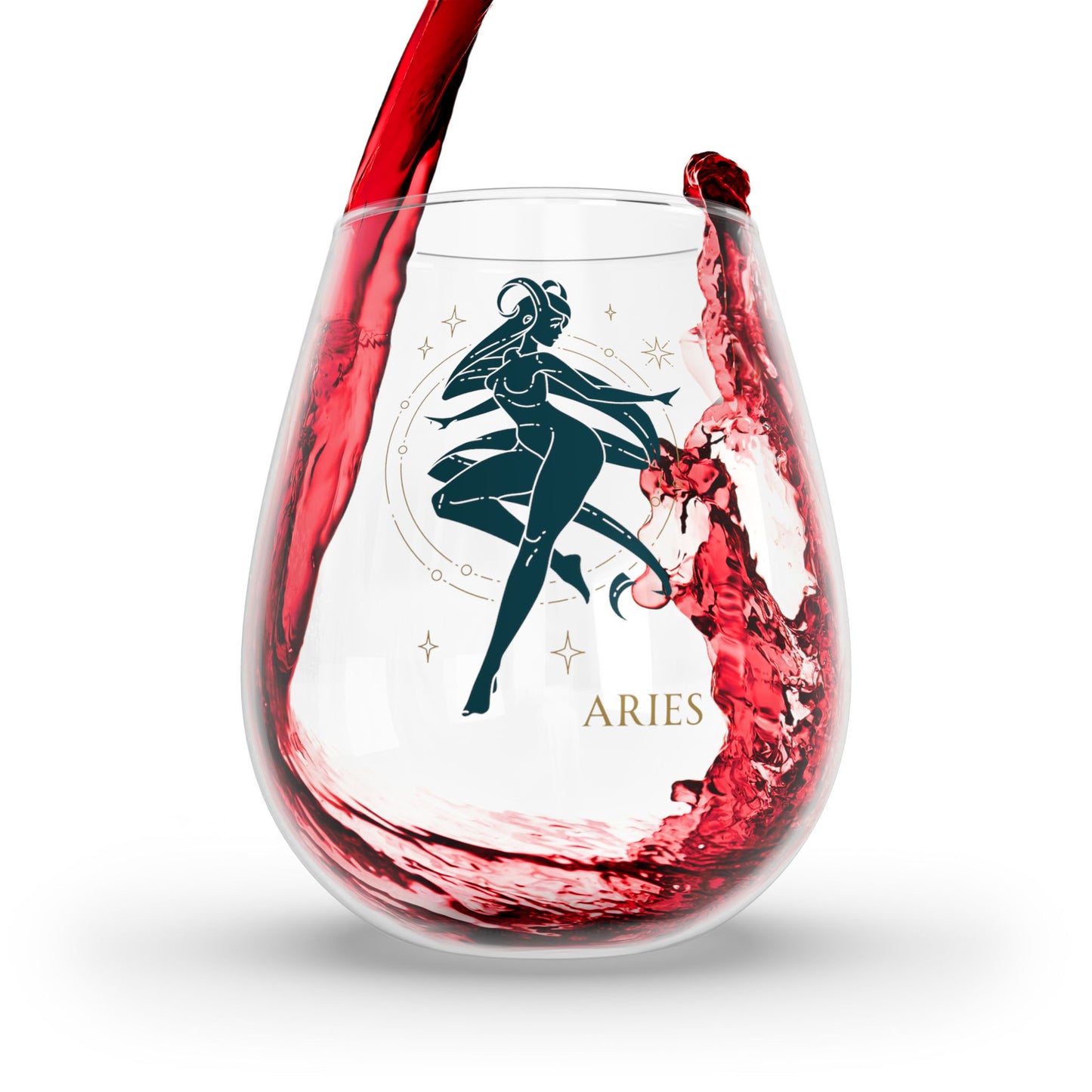 Aries Sexy Femme Zodiac Stemless Wine Glass