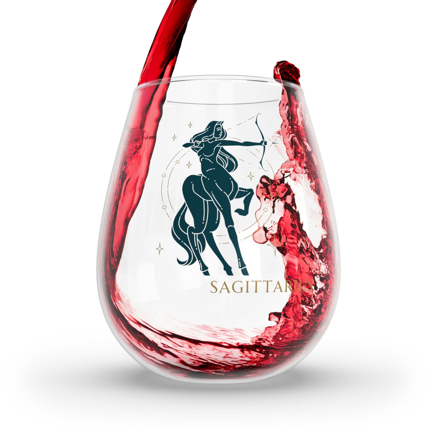 Sagittarius Sexy Femme Zodiac Stemless Wine Glass