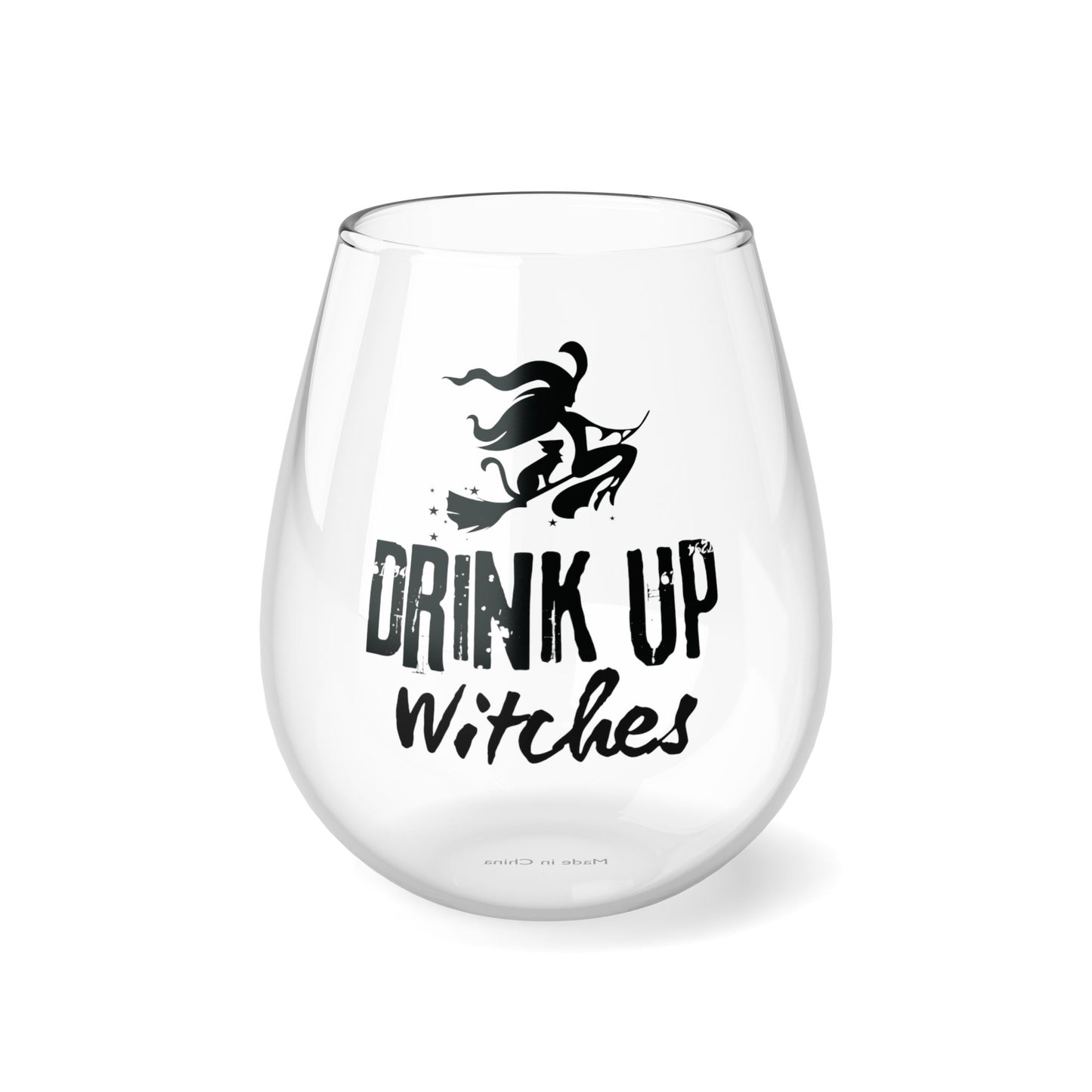 Drink Up Witches Wine Stemless Wine Glass