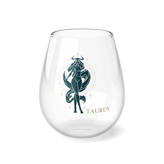 Taurus Sexy Femme Zodiac Stemless Wine Glass