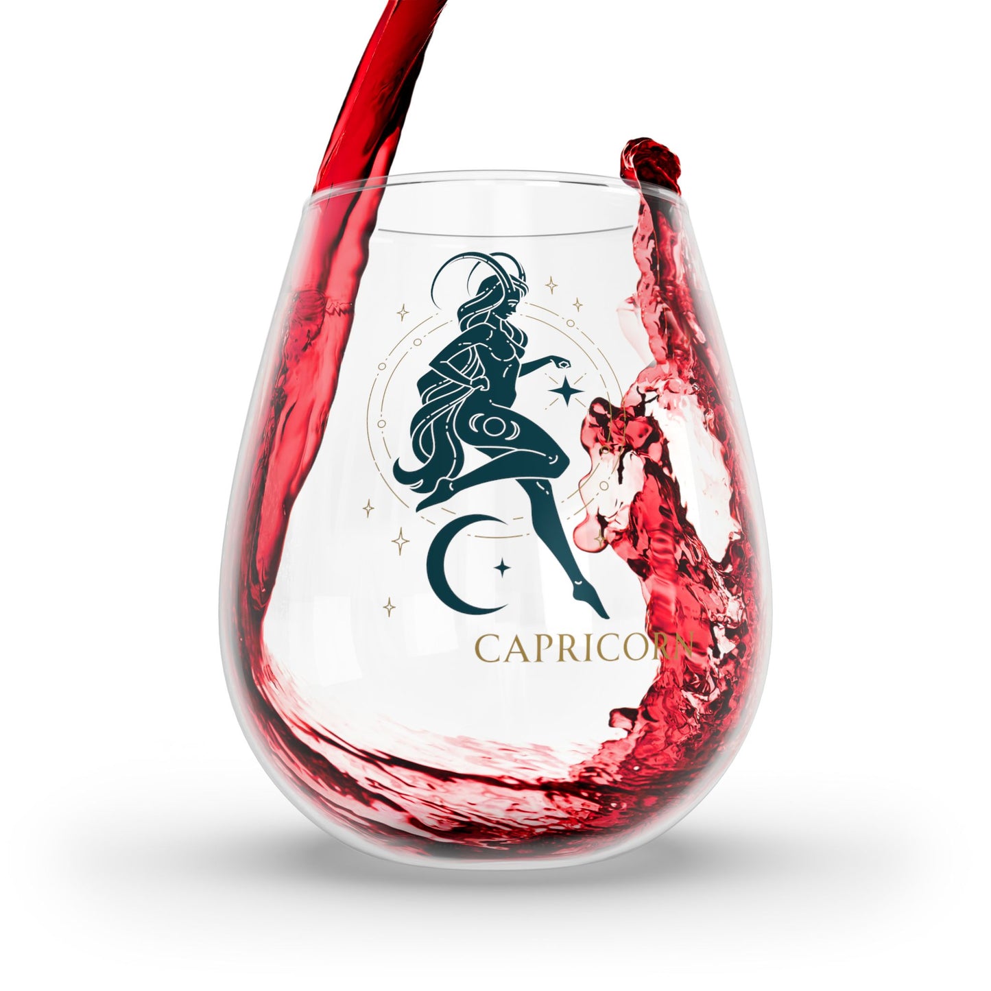 Capricorn Sexy Femme Zodiac Stemless Wine Glass