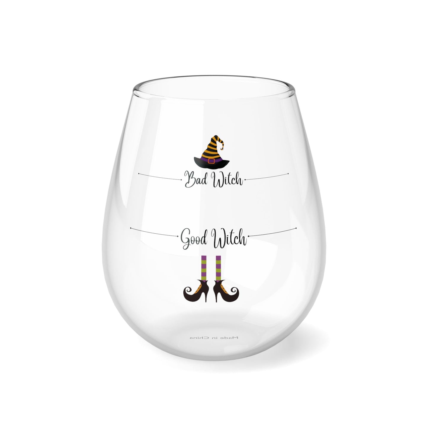 Good Witch/Bad Witch Stemless Wine Glass