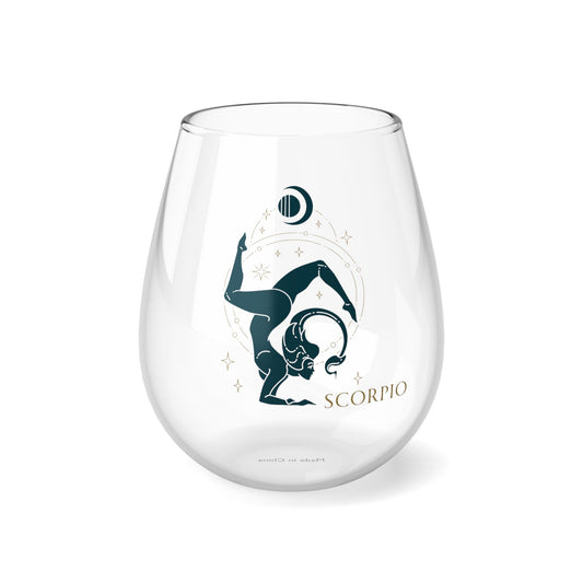 Scorpio Sexy Femme Zodiac Stemless Wine Glass