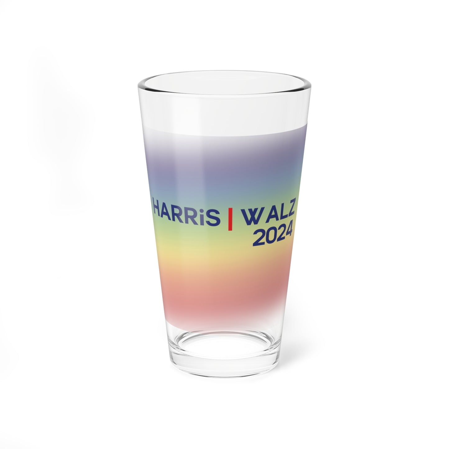 Harris/Walz 2024 Rainbow Pint Glass, 16oz