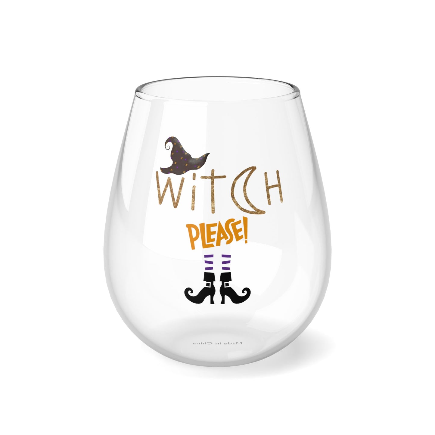 Witch Please Stemless Wine Glass