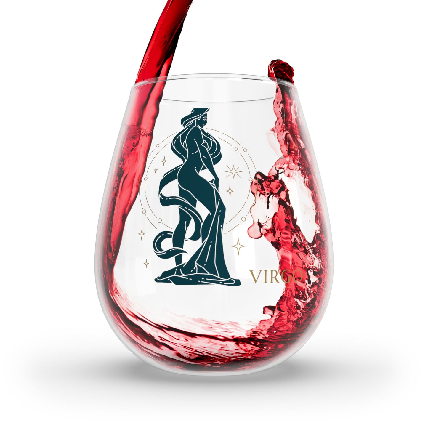 Virgo Sexy Femme Zodiac Stemless Wine Glass