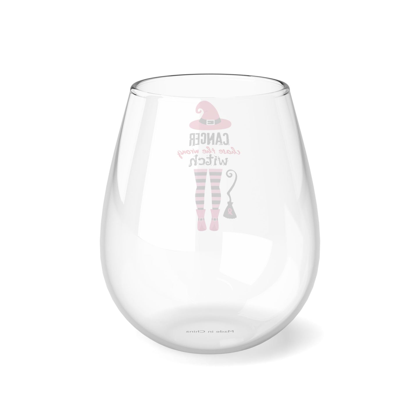 Cancer Chose the Wrong Witch Stemless Wine Glass